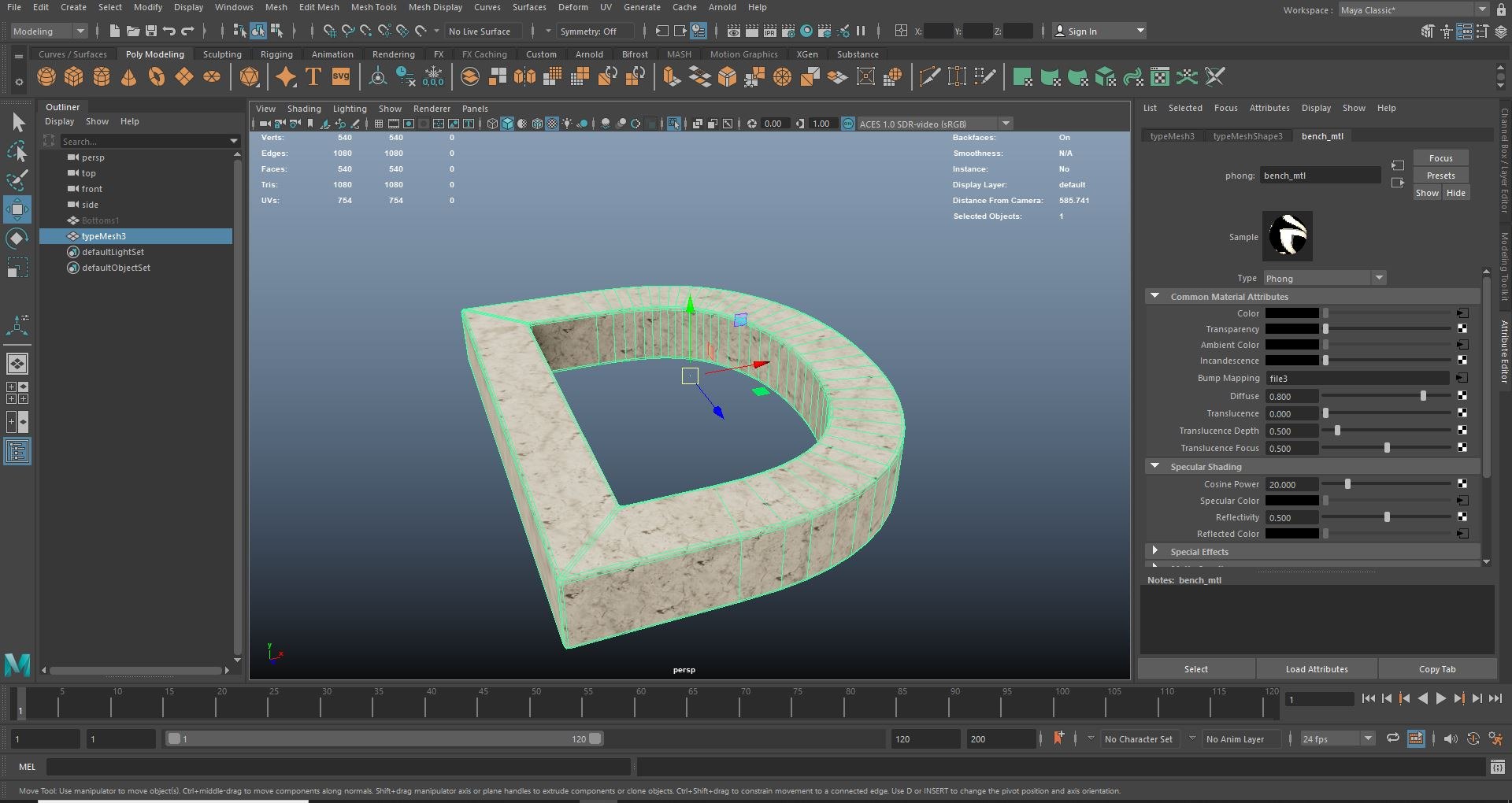 3D Modern Bench D Type 3D Model AR VR PBR - TurboSquid 1993419