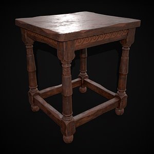 3D model Medieval Antique End Table