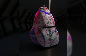 3D NYPD K5 Robot Cop Vandalized - clean texture included
