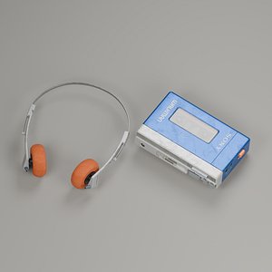 Portable Cassette Player and Headphones - Blender Cycles
