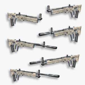 3d model set sci-fi assault rifles