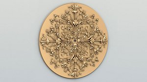 3D Round rosette 047 model