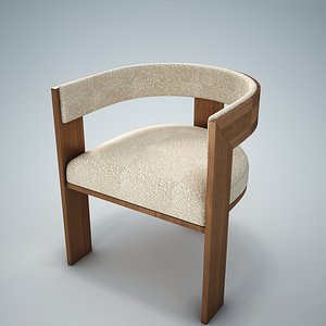 3D Elgin leather dining chair HD