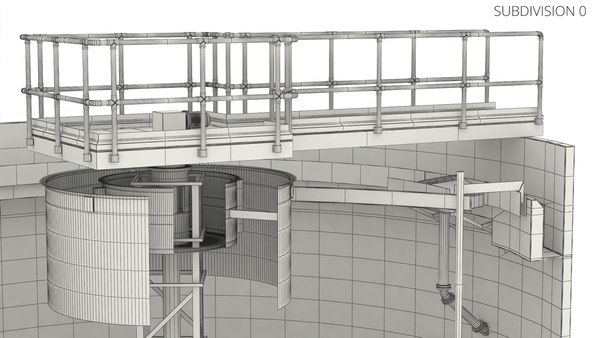 円形一次浄化槽カットアウェイグレー3Dモデル - TurboSquid 2516110