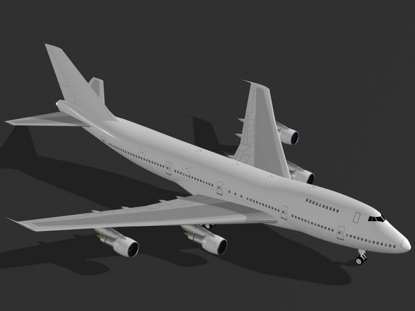 3dsmax commercial airplane b 747-200