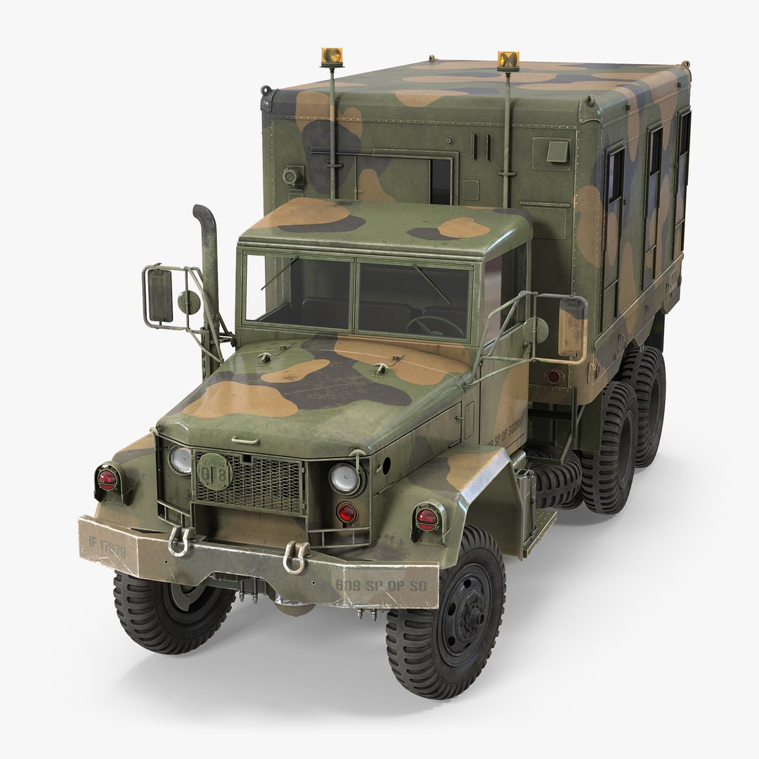 US Truck M109 Shop Van Rigged 3D Model 3D model preview