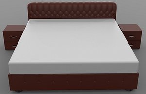 3D model Bedroom kingsize bed with stands