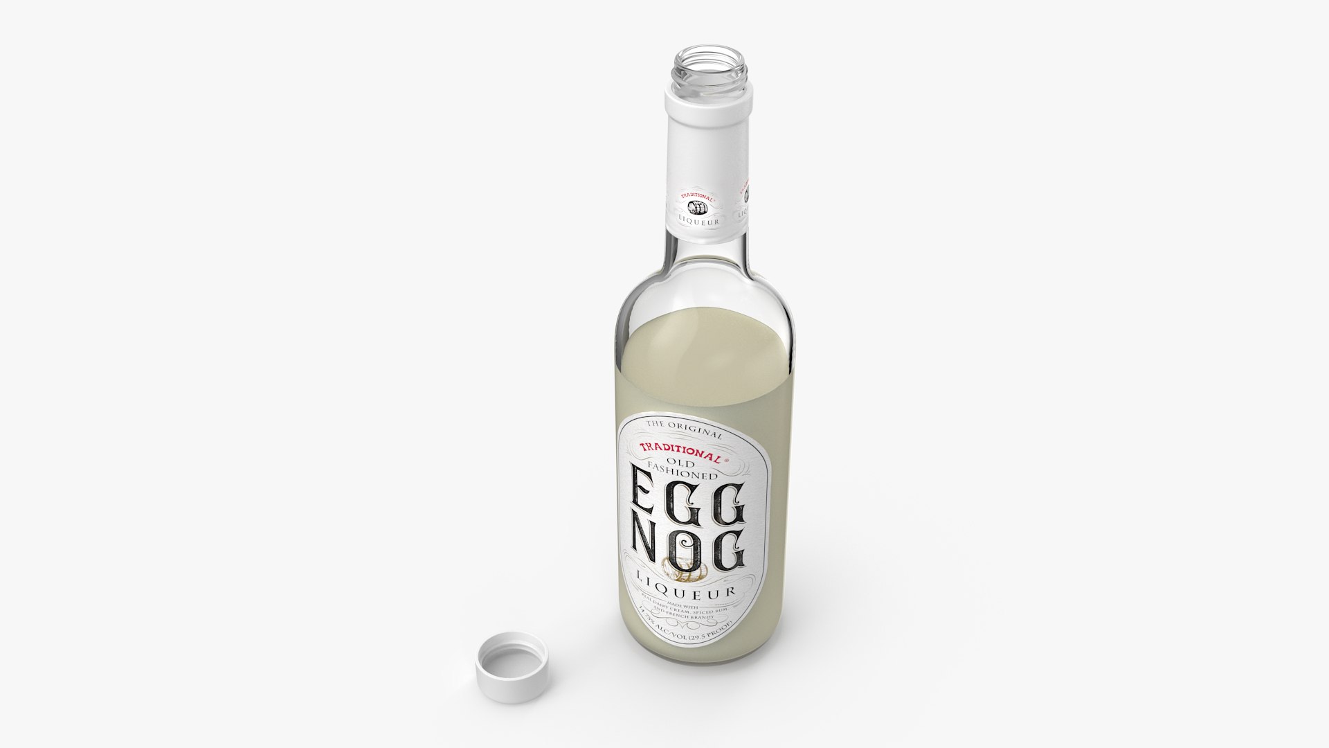 Eggnog Bottle Half Empty 3D model preview
