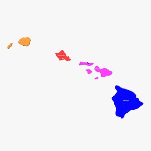 hawaii counties 3d model