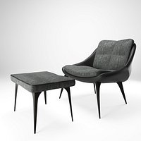 Modloft Columbus Lounge Chair and Ottoman