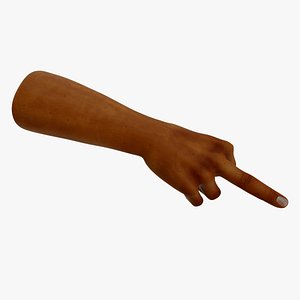 Hand of Dark Skinned Man Middle Finger Sign