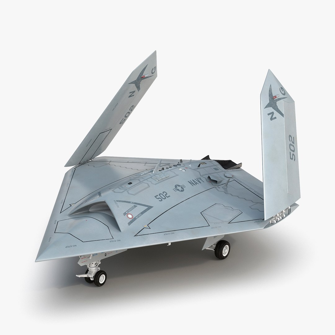 Northrop Grumman X-47B UAV Rigged 3D model preview