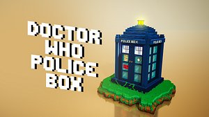 3D model Doctor who police box tardis voxel
