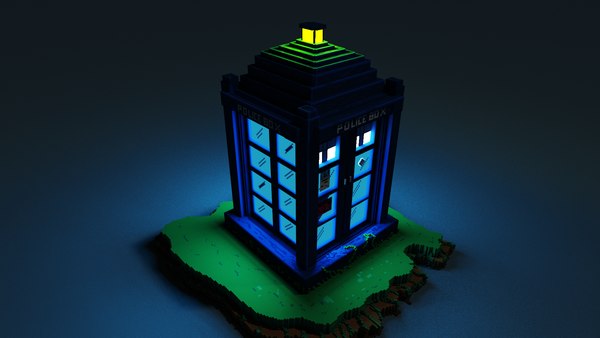 3D model Doctor who police box tardis voxel - TurboSquid 1751855