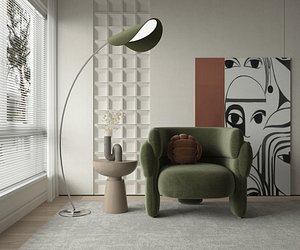 modern sofa 3D model Interior design style 3D model