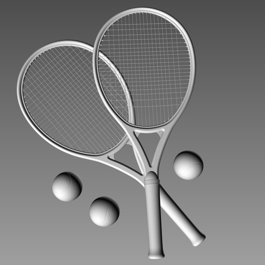 3d Tennis Rackets Balls