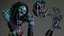 Personaje estilizado de criatura zombi listo para videojuegos, con esqueleto y animaciones.