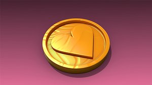 low-poly stylized coin 3D model