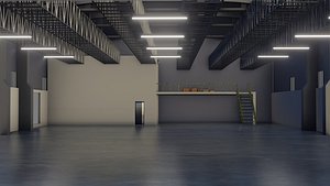 3D Ware House Interior - Low Poly - Game Ready - PBR