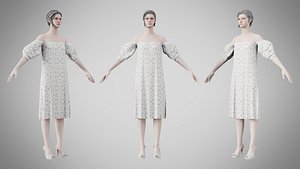 Dress 15 Pastel Confetti Abstract 3D model
