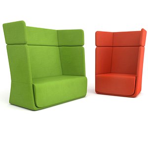 softline basket sofa armchair 3d model