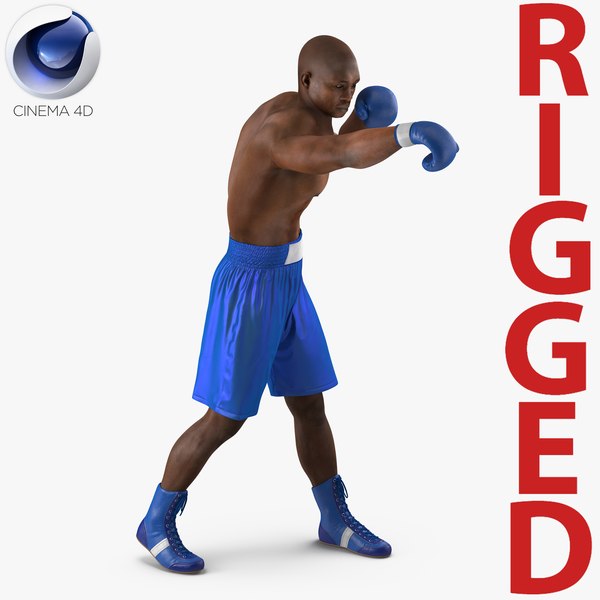 african american boxer 2 3d c4d