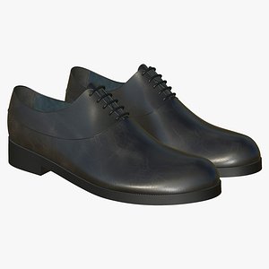 Black Shoes Lace Up Realistic 3D model