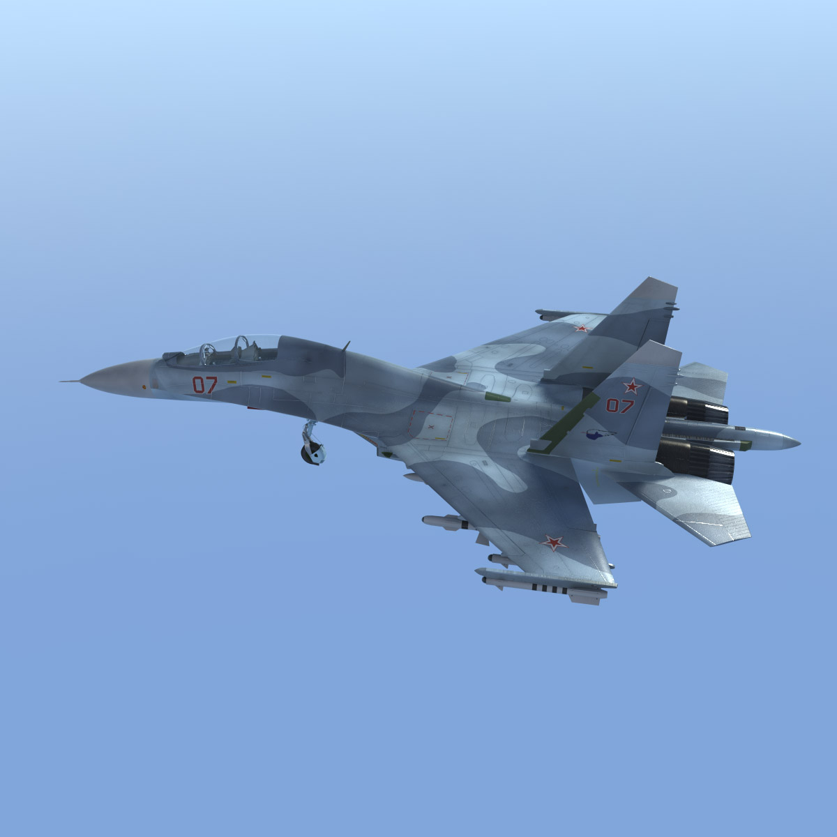 sukhoi su-27 ub flanker 3d model