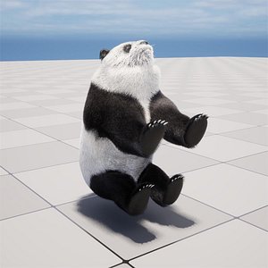 Rigged Giant Panda with Fur 3D model
