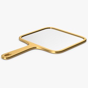 Gold Handheld Mirror 3D model