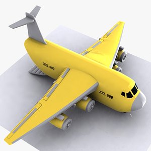 3d cartoon cargo aircraft model