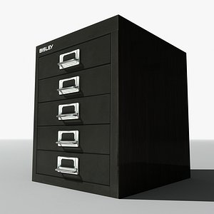 3d model of bisley small filing cabinet
