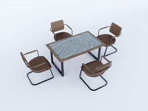 Furniture office table with map