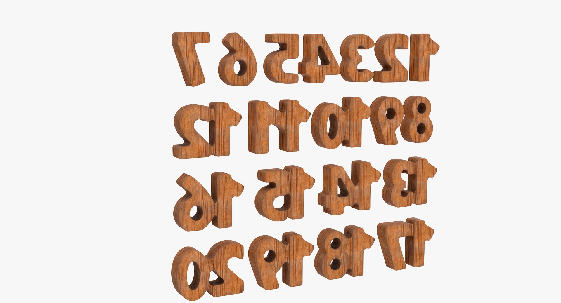 Wooden Number Wood 3D Model - TurboSquid 1686520