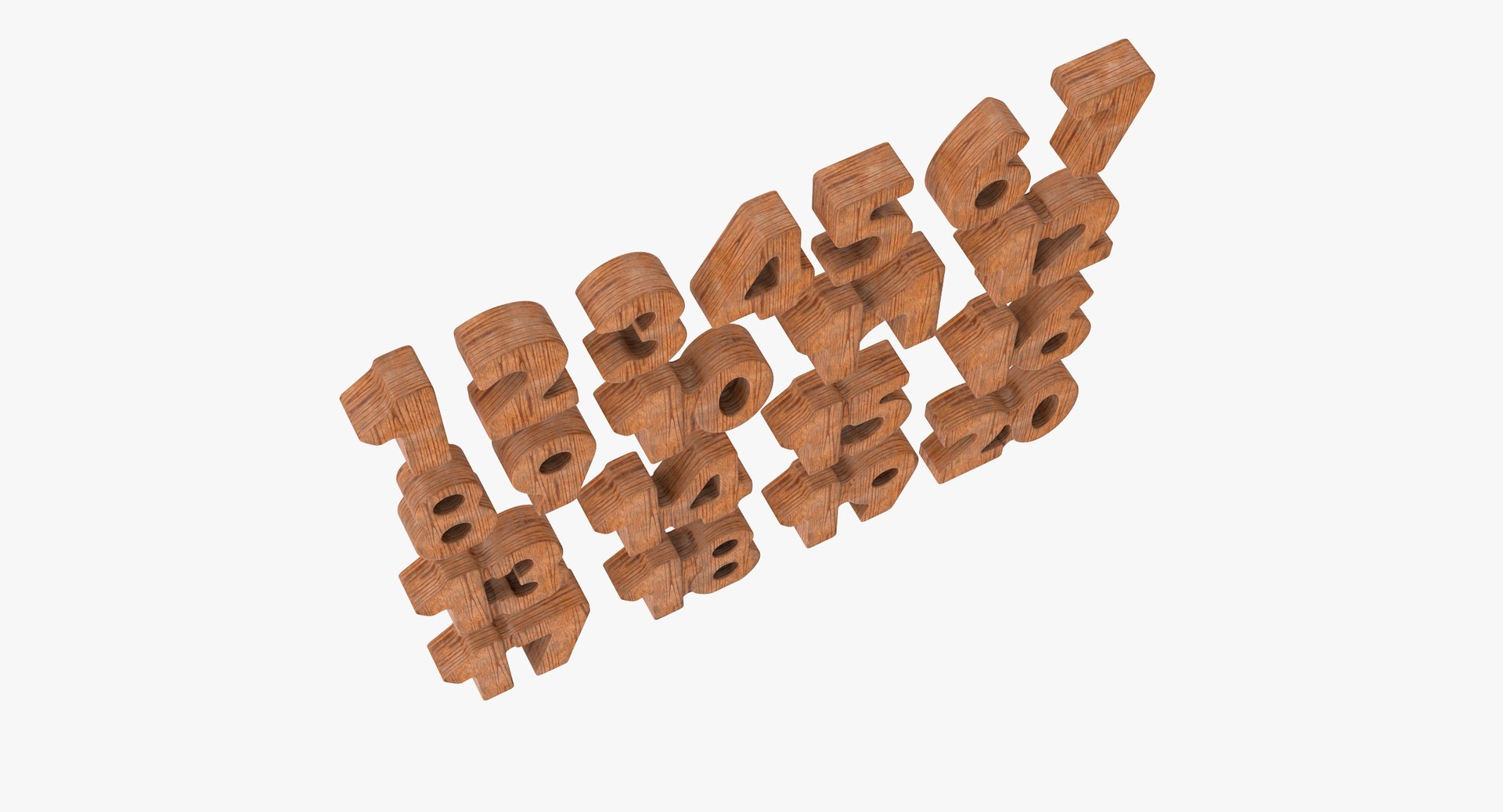 Wooden Number Wood 3D Model - TurboSquid 1686520