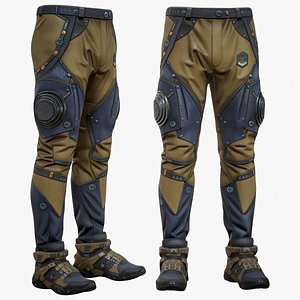 3D Sci-Fi Pants Sneakers P04 model