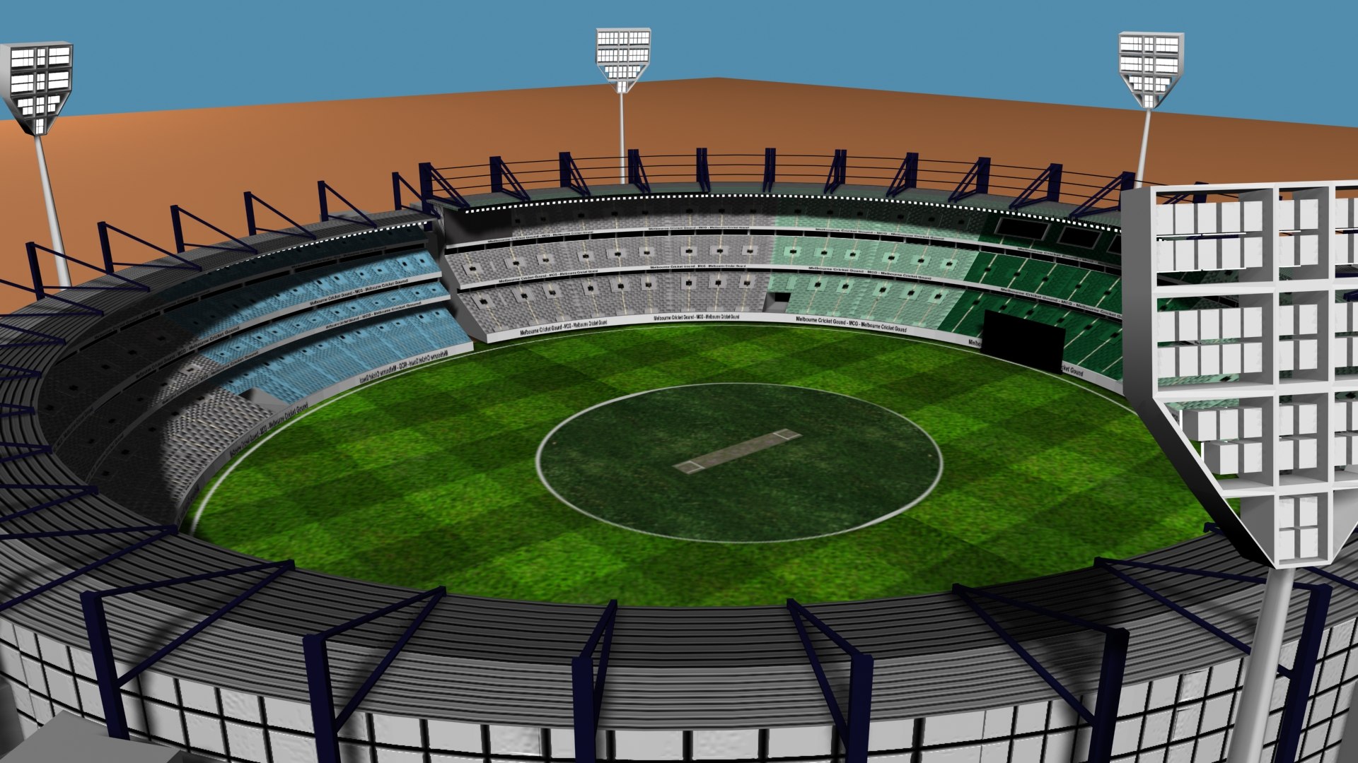 3D Cricket Stadium MCG - TurboSquid 2003601