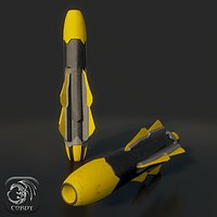 Military missile 6 low poly