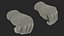 Black Armor Gloves Rigged for Cinema 4D 3D model