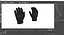 Black Armor Gloves Rigged for Cinema 4D 3D model