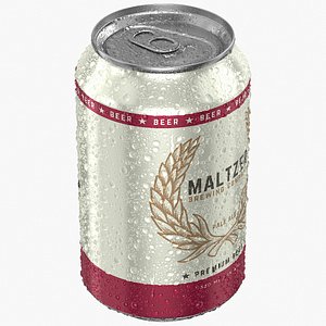 Standard Beer Can With Droplets 330ml 3D