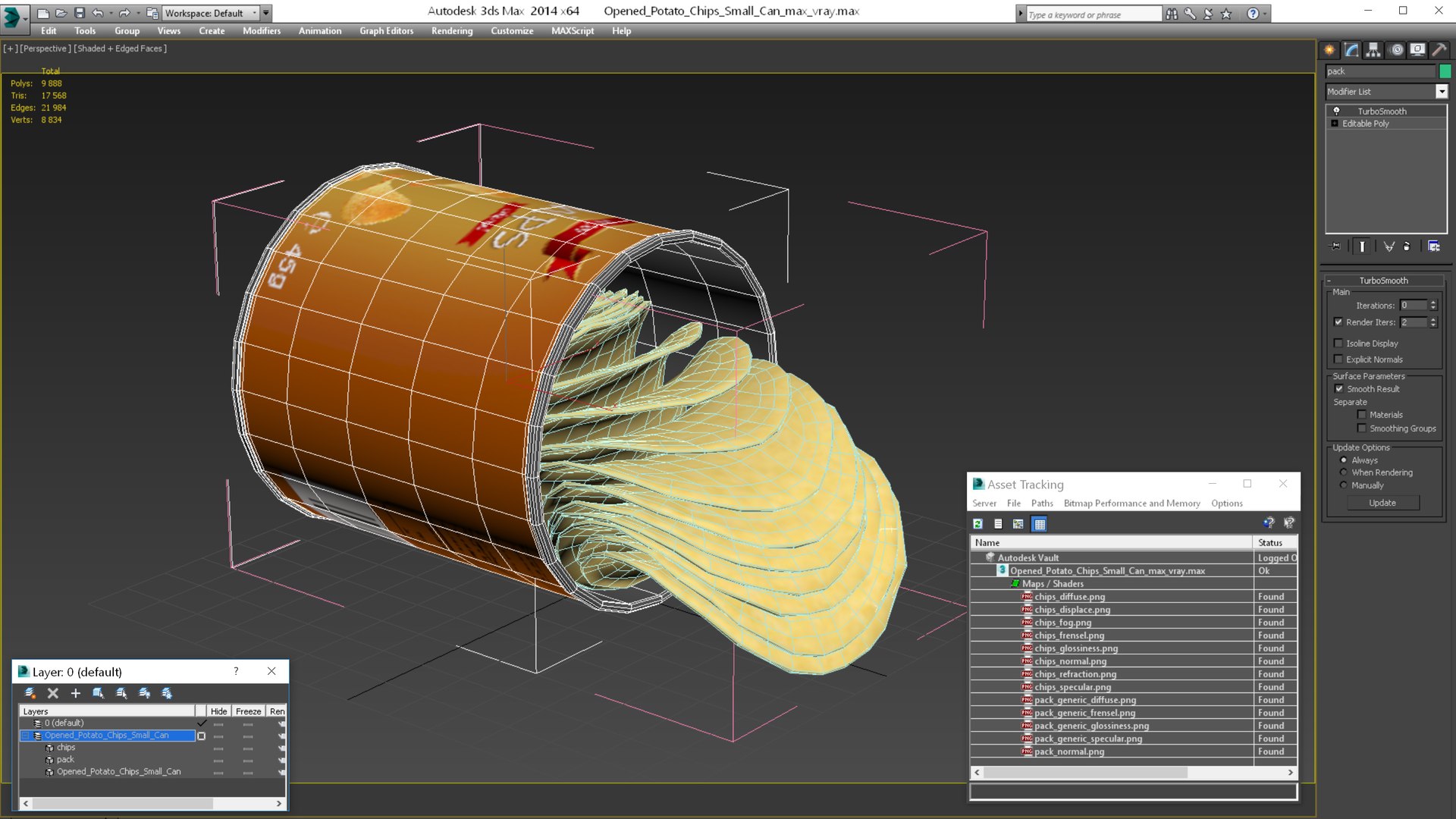Opened Potato Chips Small Can 3D model https://p.turbosquid.com/ts-thumb/RX/QWn93D/B2/openedpotatochipssmallcanc4dmodel025/jpg/1623526454/1920x1080/fit_q87/e6377f60d3b2ff31e60c89ae2662080ad67e1d38/openedpotatochipssmallcanc4dmodel025.jpg