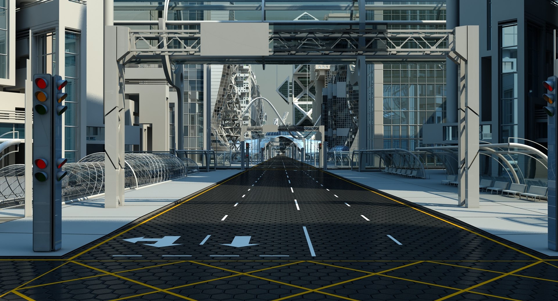 Future City Road 3d 1147639 Turbosquid