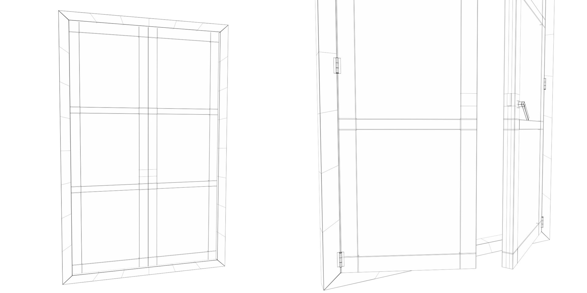 3D Panel Double Window - TurboSquid 1710658