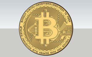 3D bitcoin coin model