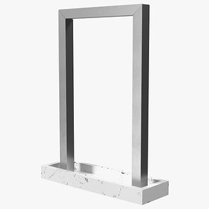 3D Park Modern Fountain No Water White