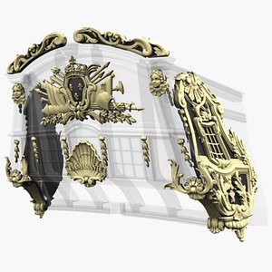 Amarante French corvette 1747 decoration of the stern