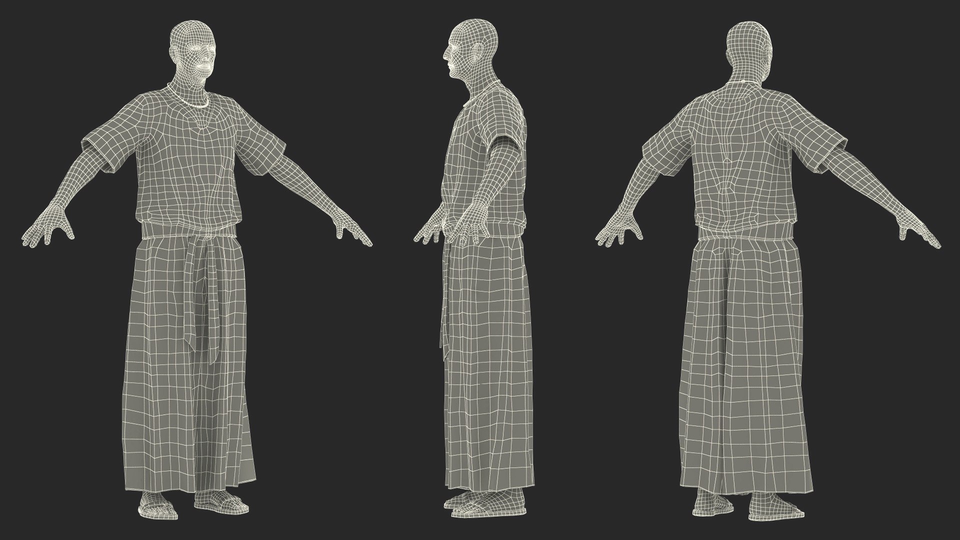 3D Ancient Priest Rigged For Cinema 4D Model - TurboSquid 2277656