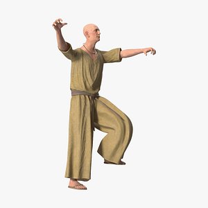 3D Ancient Priest Rigged for Cinema 4D model