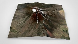 Mountain landscape Volcano Lonquimay Andes Mountains Chile 3D